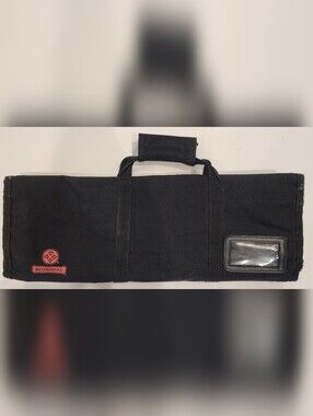 Mundial 12 Slot Piece Chefs Cutlery Knife Roll Carrying Case Black General Mills